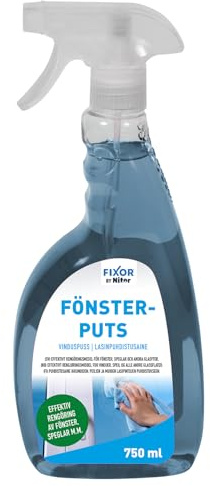 Fixor Fönsterputs 750 ml – Effektivt rengöringsmedel för fönster, speglar och glasytor – Ger klar och randfri yta – Fryser inte vid kyla