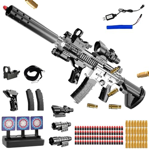Pistola de Juguete,Pistola de Espuma Blaster,Juguete Pistola Eléctrico,Juguete de Espuma Suave,EVA Juguetes de Tiro de Blanda,para Jugar al Aire Libre,Regalos de Cumpleaños para 14 +