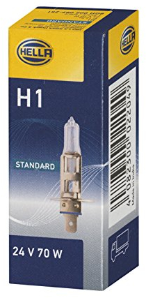 HELLA 8GH 002 089-251 Glühlampe - H1 - Heavy Duty - 24V - 70W - Sockelausführung: P14,5s - Schachtel - Menge: 1