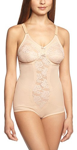 Sassa Damen BH Hosen-Korselett, Einfarbig, Gr. 100B, Beige (Puder 00400)