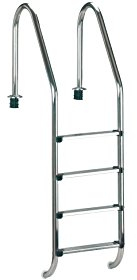 Unbekannt EDELSTAHLLEITER 43mm V2A-Holme für Einbaubecken bis 150 cm Tiefe