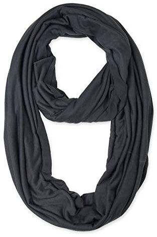 corciova Carbon Gray Soft Girl Women Infinity Wrap Stretchy Jersey Knit Sleep Head Circle Scarf Continuous Loop Light Weight