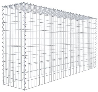 GABIONA Cesta para piedra (rectangular, malla de 5 x 10 cm, profundidad de 40 cm, cesta de cultivo tipo 3, cierre de espiral, galvanizada (200 x 100 x 40 cm)