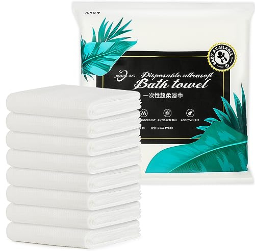 Jebblas Disposable Bath Towels,Travel Towels,Portable Towel for Hotel Bathroom Spa Travel Highly Absorbent,Big Size,70x140cm,8 Pack