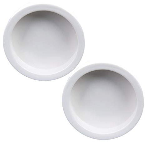 balacoo 2pcs Reptile Feeding Bowl Thick Lizard Food and Water Dish -Escape Design Smooth for Easy Cleaning Stable Base for Reptiles White Round Bowls