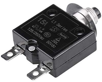 Disjoncteur, Interrupteur de disjoncteur disjoncteur de commutateur thermique de remise manuelle sur le protecteur actuel de surcharge 5A/8A/10A/15A/18A/20A/30A (15A)
