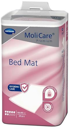 MoliCare Premium Bed Mat 7 Tropfen: Bettschutzeinlage mit saugfähigem Kern aus Zellstoff-Flocken, 60x90 cm, 4x25 Stück
