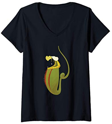 Donna Carnivorous Nepenthes Pitcher Plant - Botany Plant Lover Maglietta con Collo a V