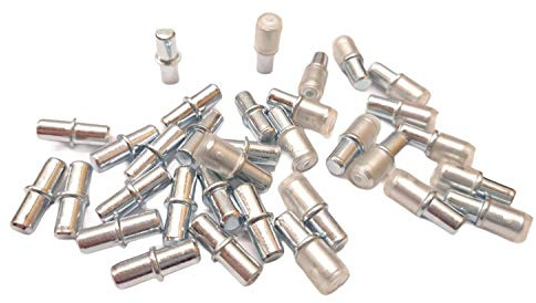 Bodenträger 5mm Bodenträger für Einlegeböden Regal-träger gummiert Regalstifte vernickelt Glasboden-Träger mit Ring Metallstifte für Regalböden (64, Bodenträger 5mm gummiert)