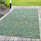 HomebyHome In & Outdoor Wetterfest 200x300 (200x290 cm) Grün, Zickzack Design 3D Effekt - Balkon Teppich Wasserfest, Kurzflor, Flachgewebt - Ideal für Küche, Garten, Camping und Terrasse