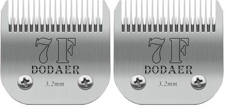 Keramikklingen für Hundehaarschneider,kompatibel mit Moser 45-50/heiniger/Andis,Oster A5,Wahl KM10,Größe 7F 1/8 Zoll (3,2 mm) Schnittlänge,2 Stück