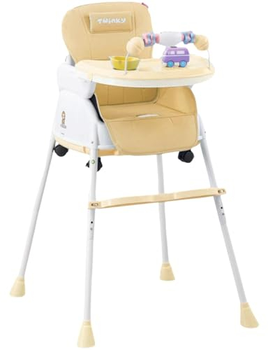 Twinky® Hochstuhl – 2-in-1-Kinderwagen-Set – Braun – zusammenklappbarer Esszimmerstuhl & Kinderwagen und Babystuhl für den Tisch – Hochstuhl, Kleinkindsitz und mitwachsender Stuhl in 1 (Braun)