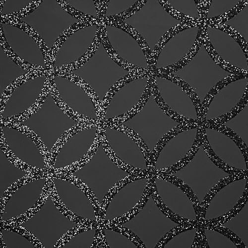 Arthouse | Sequin Geo Black Wallpaper | Sparkly Glitter Geo Design on Matt Black Background | Paste The Paper Method | 600 x 53cm