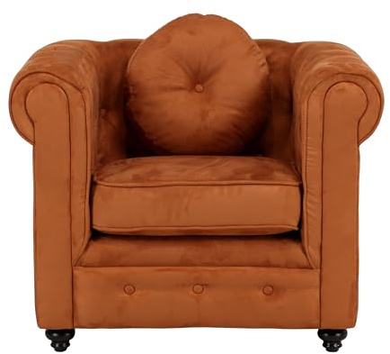Totò Piccinni Poltrona CHESTER design vintage retrò classico trapuntata piedini in legno (Poltrona, Effetto Nab. Terracotta)