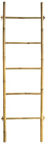 Box and Beyond Escalera para Toallas de baño - Escalera Decorativa de bambú - 5 Barras de Secado - 180 x 55 cm