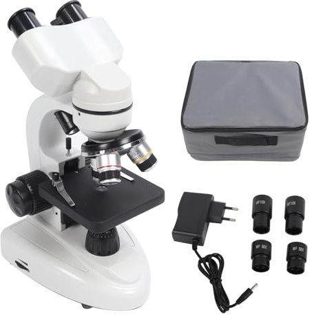 Microscopio Binoculare Rotazione 40-5000X a 360° Immagine Chiara Ad Alta Definizione per Laboratori di Ispezione (Spina UE 100 a 240 V)