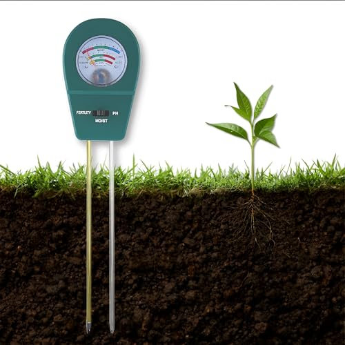 FGXY Medidor de Humedad del Suelo, Higrometro Plantas, Medidor Ph Suelo, Medidor Humedad Plantas,3 En 1 Probador Suelo Humedad/Fertilidad/Ph, Protección del Medio Ambiente, Plug and Play(Verde)