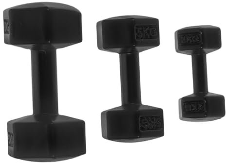 SUPVOX 3piezas Mancuernas Para Casa De Adorno De Gimnasio Accesorios De Decoración Para De Color Negro