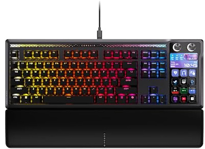Corsair Galleon 100 SD RGB Mechanical Wired Gaming Keyboard – QWERTY US, Stream Deck-Integrated, Pre-Lubed MLX Pulse Thocky Hotswappable PBT Double-Shot Switches, FlashTap SOCD, 8,000Hz – Black