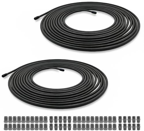 2 stycken bromsledningar, bromsledningsset 2 x 5 m Ø 4,75 mm, bromsrör med 20 skruvanslutningar och 10 kontakter, stålbromsrör, kopparbelagd stålledning för flänsar F för bil personbil motorcykel