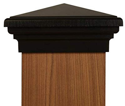 6x6 Black Pyramid Post Cap fits Post (5.5x5.5 up to 5.75x5.75)
