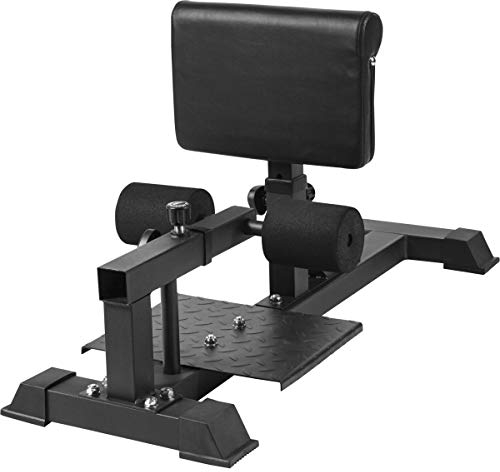 GORILLA SPORTS® Sissy Squat Kniebeugentrainer - verstellbar, bis 130 kg Belastbar, 101x37,5x49,5-59,5cm, Schwarz - Beintrainer Maschine, Bench, Kniebeuger, Fitnessgerät für Zuhause, Fitness
