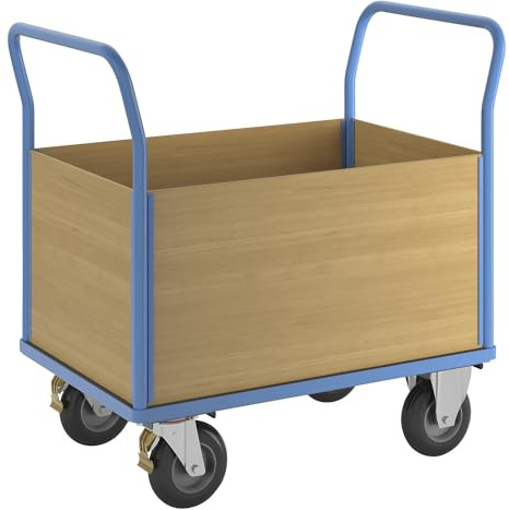 eurokraft pro | Plattformwagen mit Holzwänden