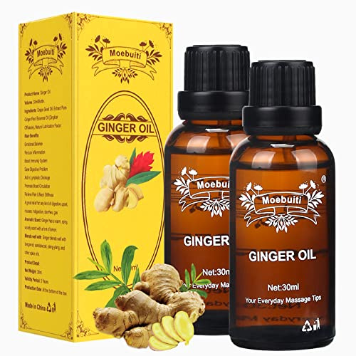 Aceite de Jengibre para Masajes, Aceite Linfático Detoxificante, Ayuda a Aliviar el Dolor Muscular, la Rigidez Articular y las Molestias después del Ejercicio, se Puede Utilizar para Difundir Aroma