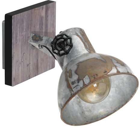 EGLO Vägglampa Barnstaple, 1-lågig vintage vägglampa i industristil