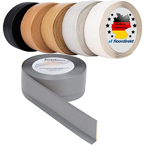 Floordirekt Sockelleiste Selbstklebende Rückseite - 50 x 15 mm - Küchenleiste, Knickleiste individuell zuschneidbar - Weichsockelleiste aus PVC (Länge: 15 Meter, Eiche, Oslo)