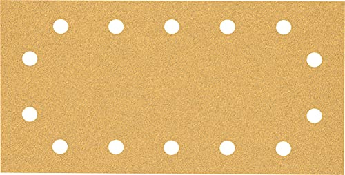 Bosch 50x EXPERT C470 Schleifblatt mit 14 Löchern (für Farbe auf Holz, Hartholz, Ø 115x230 mm, Körnung 60, Professional Zubehör Schwingschleifer)
