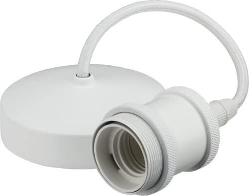 Knightsbridge 6 E27 Vintage Pendant Set - Matt White (8271MW)