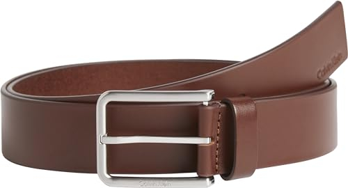 Calvin Klein Herren Gürtel Ledergürtel, Braun (Dark Tan), 110