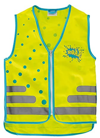 ROTH ReflActions - Warnweste mitwachsend reflektierend - 360 Grad Schutz - Weste für Kinder - Sicherheitsweste (Roar)