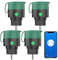 BSEED Outdoor Steckdose, Smart Wifi Steckdose mit Sprachsteuerung und Zeitschalteruhr, Eignet für Garten, Terrasse, Balkon, Arbeit mit Alexa/Google Home, IP44 Wasserdicht，4er Pack