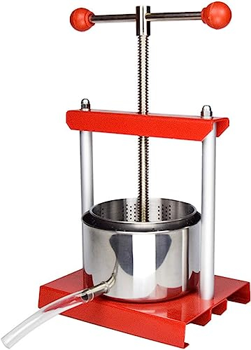 HACSYP Fruchtpresse Obstwein-Handpresse, Edelstahl-Weinherstellungs-Handpresse, for Apfel-Karotten-Orangen-Beeren-Käse, Tinktur-Kräuter (Color : 6l)