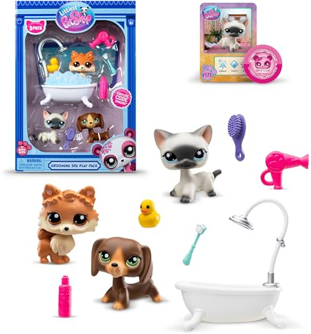 Littlest Pet Shop - Grooming Spa Play Pack, Gen 7 Authentic LPS Bobble Head Toy Figure, Collectible Toy Animal, Ages 4+ - Amazon Exclusive