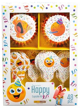 DECOCINO Muffinset Happy 48-tlg. Cake Topper