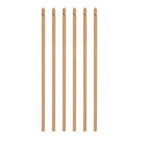 TOP-VIGOR 6Pcs 4mm Wooden Bamboo Crochet Hook, Bamboo Knitting Needles DIY Wooden Knitting Kit Crafting Set for Beginners