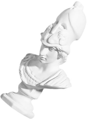Garneck Mini Athener Statue Aus Kunstharz Antike Büste Der Göttin Athene Klassisches Heimdekor Skizze Übungsmodell Weißes Kunstharz Skulptur Für Wohnzimmer Büro