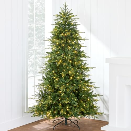 Best Choice Products Full Aspen Christmas Tree, 6ft Pre-lit Realistic Noble Fir w/ 450 Glowing Micro LED Lights, 2-in-1 White & Multicolor