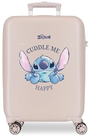 Joumma Disney Stitch Cuddle Me Happy Valigia da cabina 0 38 x 55 x 20 cm Rigido 2 kg Chiusura a combinazione laterale ABS 2 kg 35 L Bagagli a mano, Beige, Taglia unica, Valigia cabina