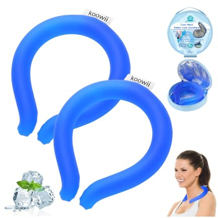 Koowii 2-Pack Reusable Neck Cooling Tubes with Insulated Carry Bag
