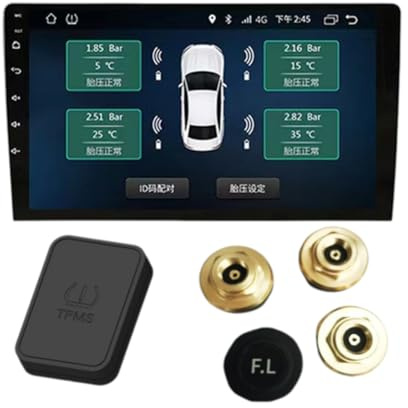 Surluoen Système de Surveillance de la Pression des Pneus TPMS sans USB Intelligent Android 5 V pour Navigation Autoradio Affichage Alarme Externe
