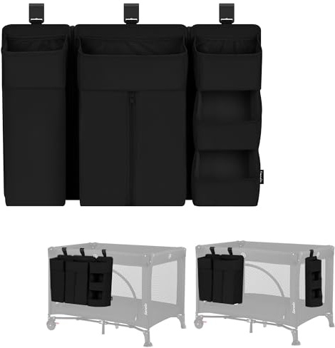 lionelo Organisateur Lit Bébé Sidepocket Large, Pochette Suspendue Lit, Table à Langer, Couches, Lingettes Bébés, pour Chambre Enfant, 58x11x58 cm