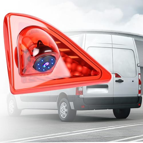 Hikity Roof Top Mount Brake Lámpara Cámara Luz de Freno inversa Cámara de Visión Trasera, Cámara de Marcha Atrás para Nissan NV400 2010-2016/Opel Movano 2010-2016/Renault Master 2010-2016
