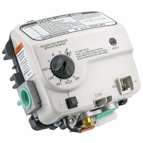 100112336 Upgraded Water Heater Gas Valve(OEM) Compatible with a.o. smith, reliance etc. Gas Control Valve for 5” wc Outlet Water Heater Replacement part number 9007884005, 316910-000, 321166-000 etc.