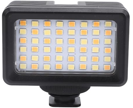 Alomejor Luz de Cámara LED de Buceo Impermeable de 130 Pies para Cámara de Acción, Luz de Video LED Subacuática para Buceadores, Lámpara de de Buceo Portátil con 2700-5600K, Adecuada para Aventuras