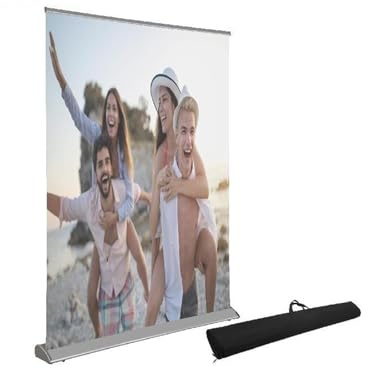 Projector Screen, 70 110 120 Inch Roll-Up Projector Screen Floor Standing 16:9 8K/4K HD Portable Home Cinema for Indoor Outdoor Projection for Home Theater(72 inch)