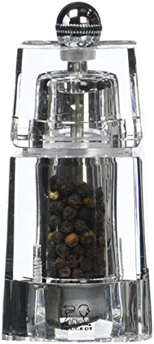 Peugeot - Chaumont Pepper Mill - Durable Acrylic Body - 11 cm - Transparent